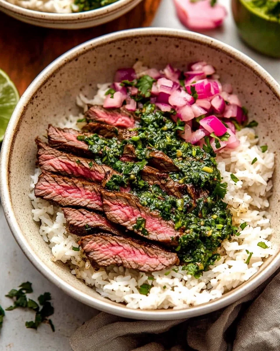 Skirt Steak Rice Bowls with Chimichurri: A Bold and Flavorful Meal