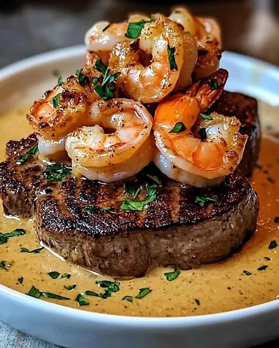 Steak with Creamy Cajun Shrimp Sauce: A Bold Fusion of Flavors