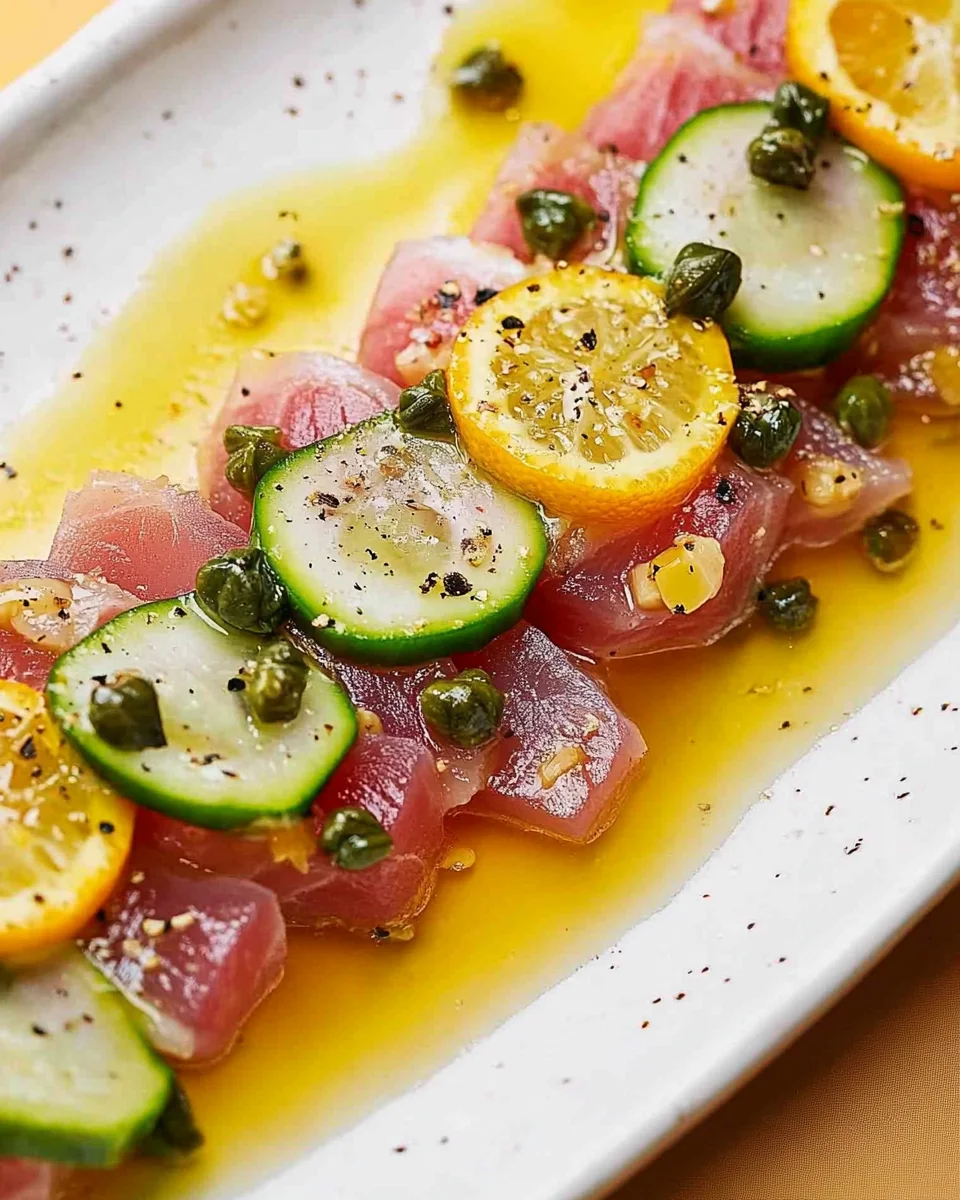 Tuna Crudo with Citrus Caper Vinaigrette: A Dish of Simplicity and Elegance