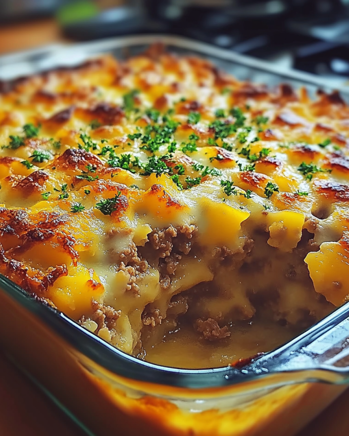 Loaded Potato Meatloaf Casserole is a must-try dish!
