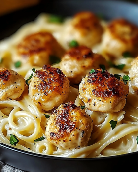 Garlic Butter Chicken Bites with Creamy Parmesan Pasta: The Perfect Weeknight Indulgence