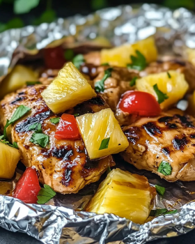 Teriyaki Chicken and Pineapple Foil Packets: A Sweet and Savory No-Fuss Meal
