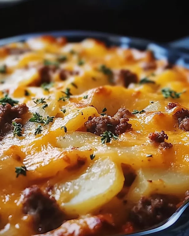 Cheesy Hamburger Potato Casserole Recipe is a must-try!