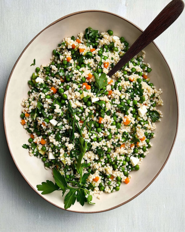 Spring Couscous Salad with Feta Vinaigrette is delightful!
