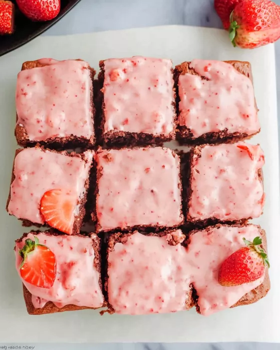Strawberry Brownies are a must-try dessert today!