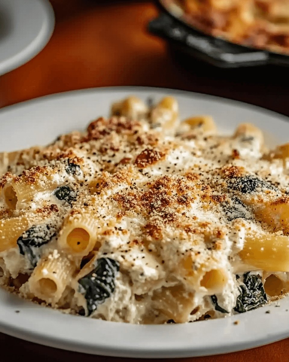 Baked Rigatoni with Spinach and Ricotta: A Cheesy Delight!