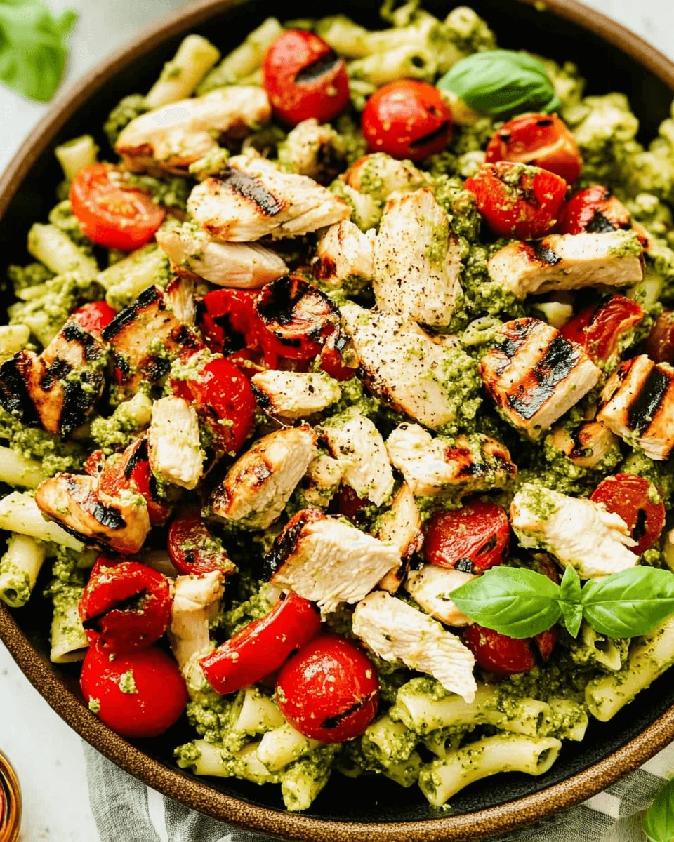 Chicken Pesto Pasta Salad with Grilled Veggies: A Tasty Twist!