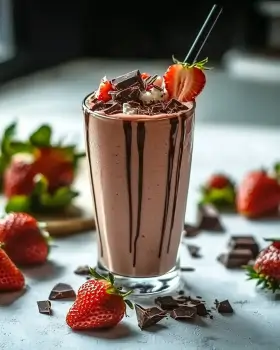 Chocolate Covered Strawberry Protein Smoothie: A Delicious Treat!