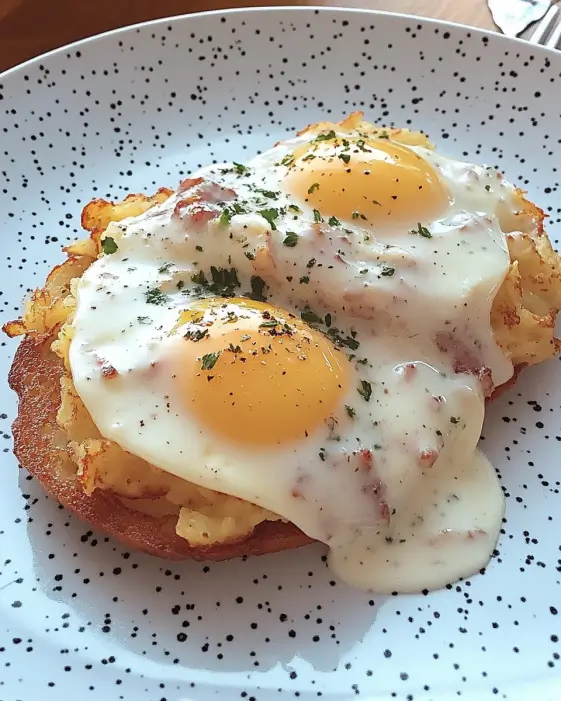 Crispy Hash Browns with Egg and Bacon Gravy Delight You!