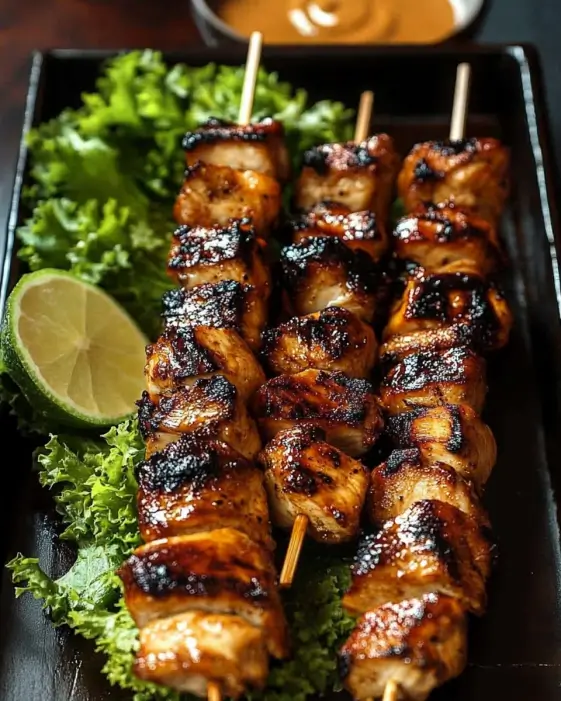 Easy Grilled Thai Chicken Skewers (With Peanut Sauce!) you’ll love!