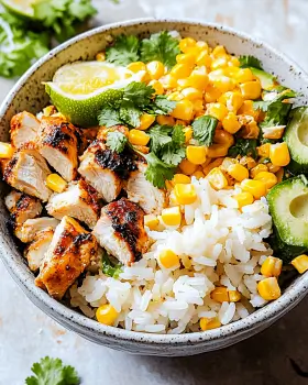 Effortless Street Corn Chicken Rice Bowl for Dinner Delight