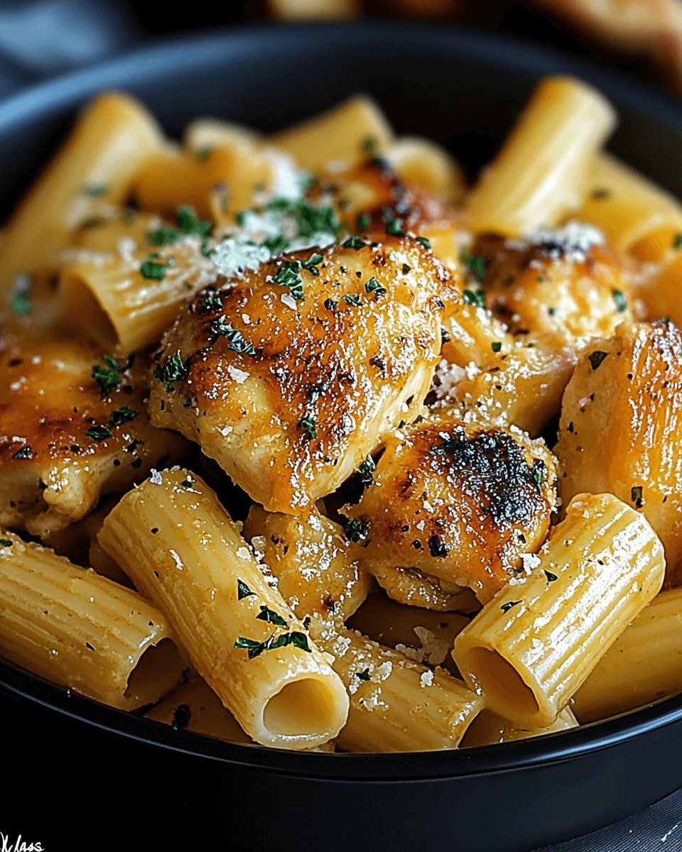 Garlic Butter Chicken with Rigatoni and Parmesan Delights!
