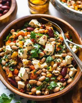 Mediterranean Dense Bean Salad for a Healthy Meal Boost