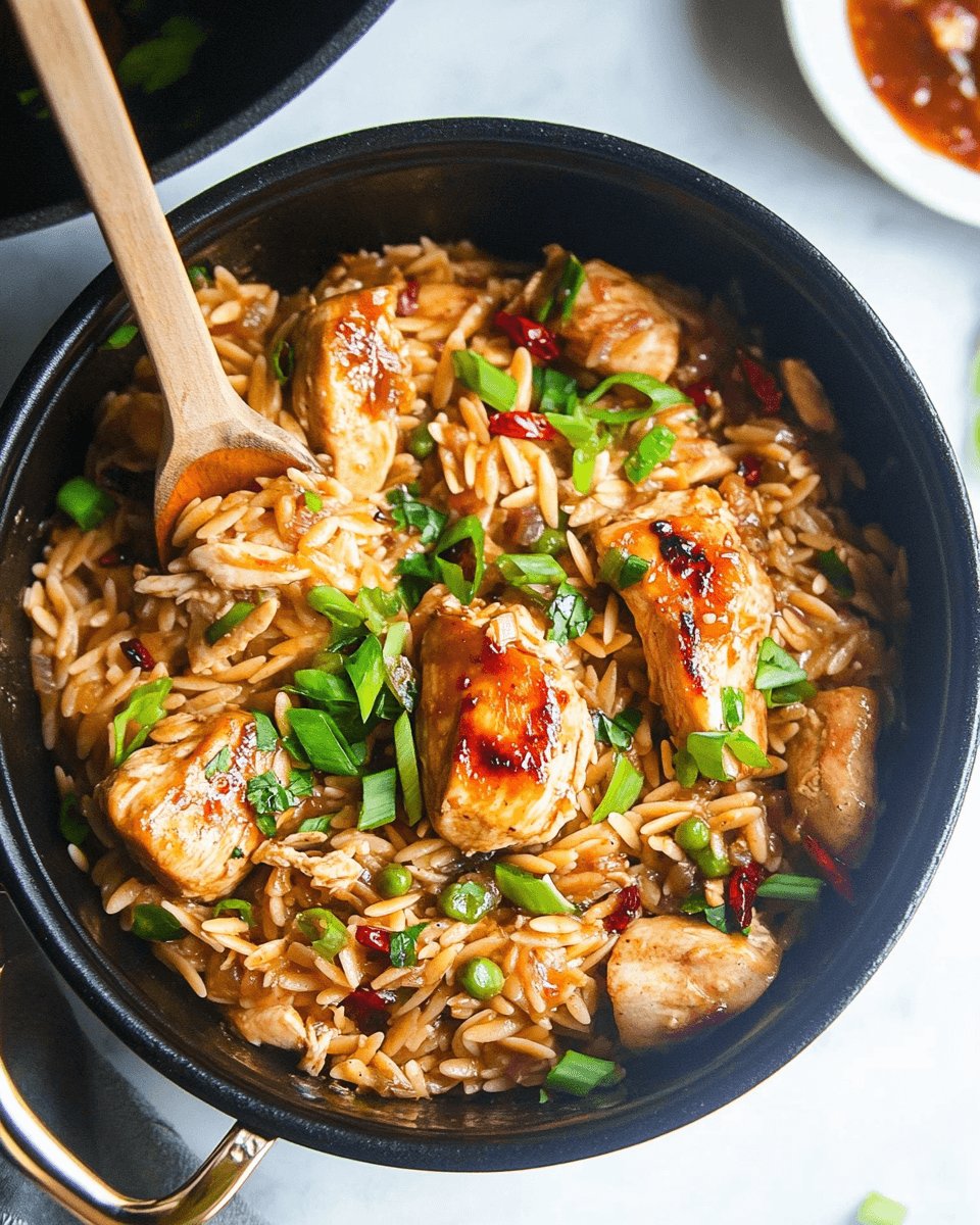 One Pot Ginger Chili Chicken Orzo: A Flavorful Delight!