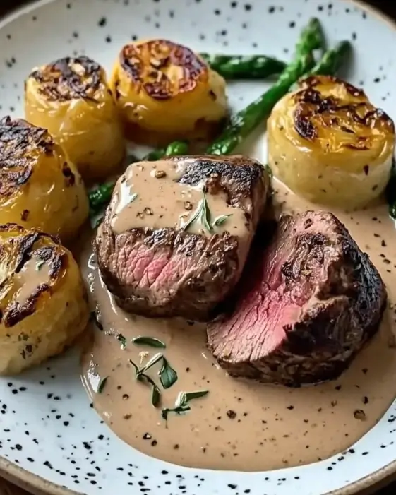 Savory Filet Mignon in Creamy Peppercorn Sauce Made Easy!