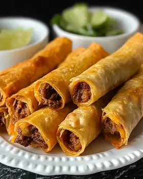 Shredded Beef Taquitos: A Crispy Baked Delight!