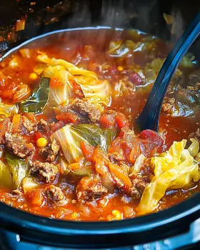 Slow Cooker Spicy Cabbage Beef Soup: A Flavorful Delight!