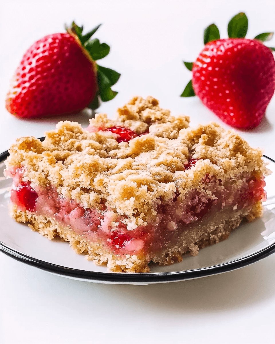 Strawberry Rhubarb Crumb Bars will delight your taste buds!