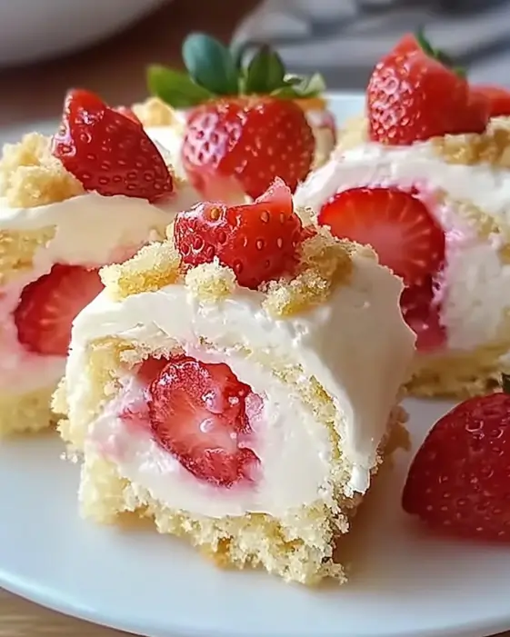 Sweet Strawberry Shortcake Cheesecake Rolls Will Delight You!