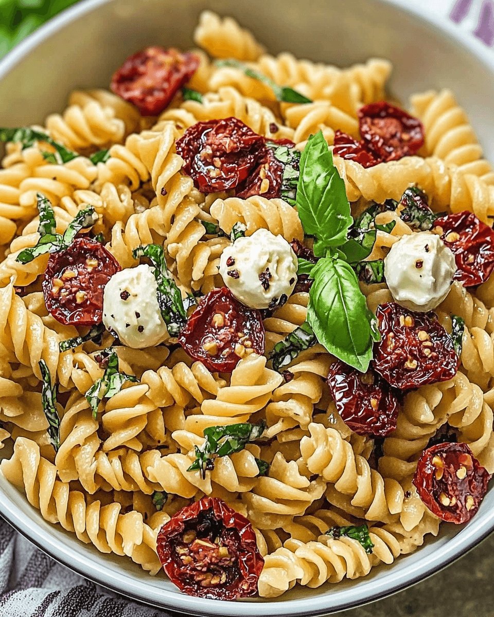 Cold Sun-Dried Tomato Pasta Salad for Summer is Delicious!