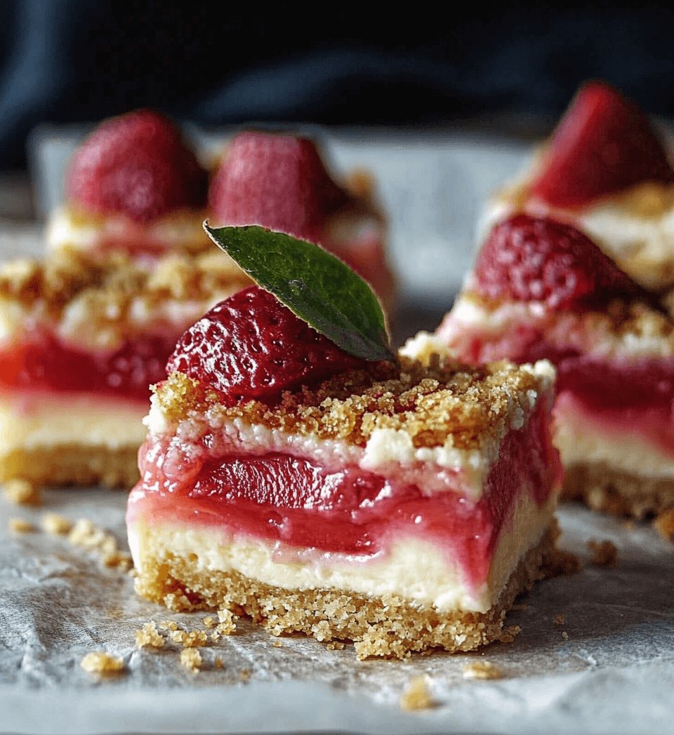Creamy Cheesecake Rhubarb Squares for Delectable Bliss!