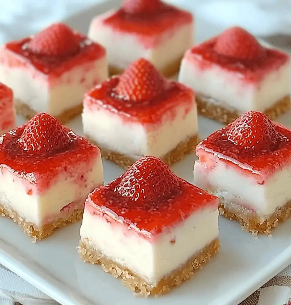 No-Bake Strawberry Cheesecake Bars: Easy and Delicious!