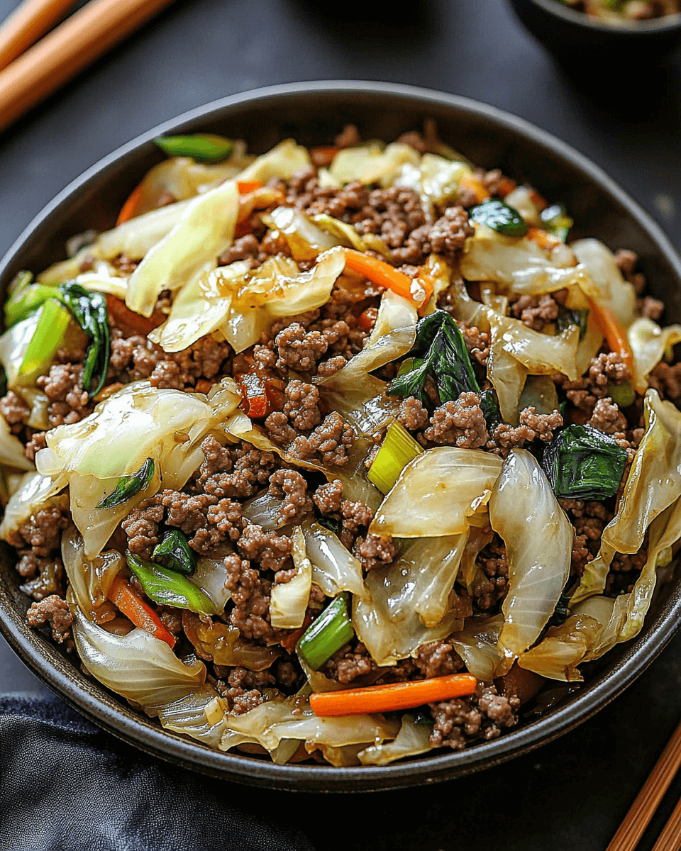 Quick Chinese Ground Beef & Cabbage Stir Fry for Dinner Tonight!