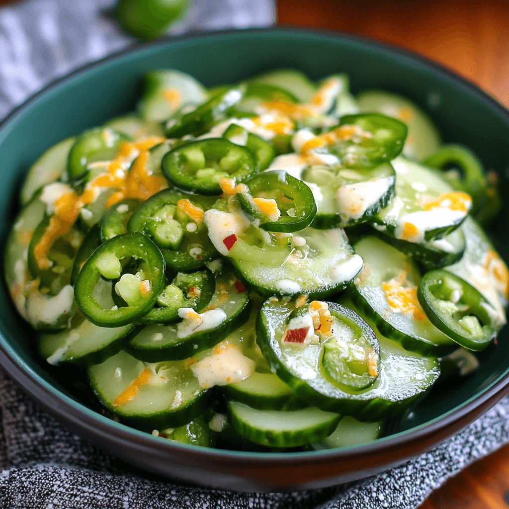 Spicy Jalapeño Popper Cucumber Salad is a must-try!