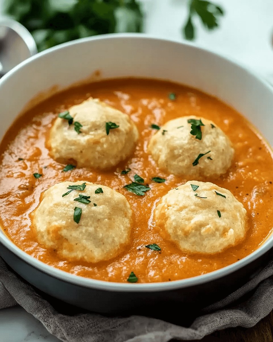 Tomato Soup with Cheddar Bay Dumplings: A Cozy Delight!