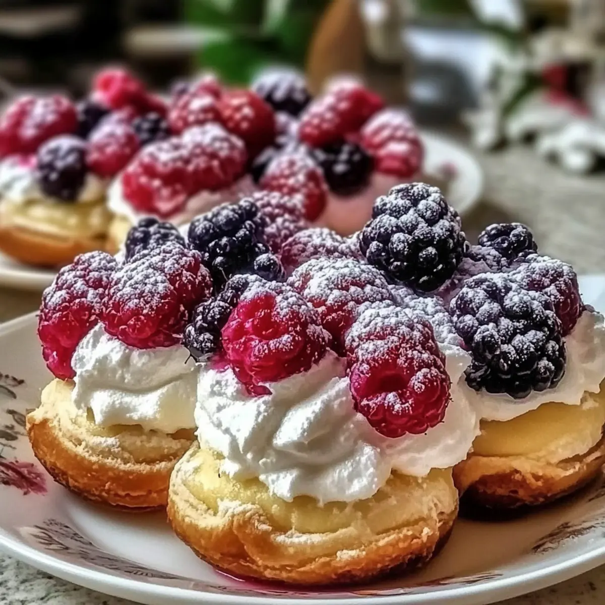 Delightful Cream and Berry Pastry Balls for Every Sweet Tooth