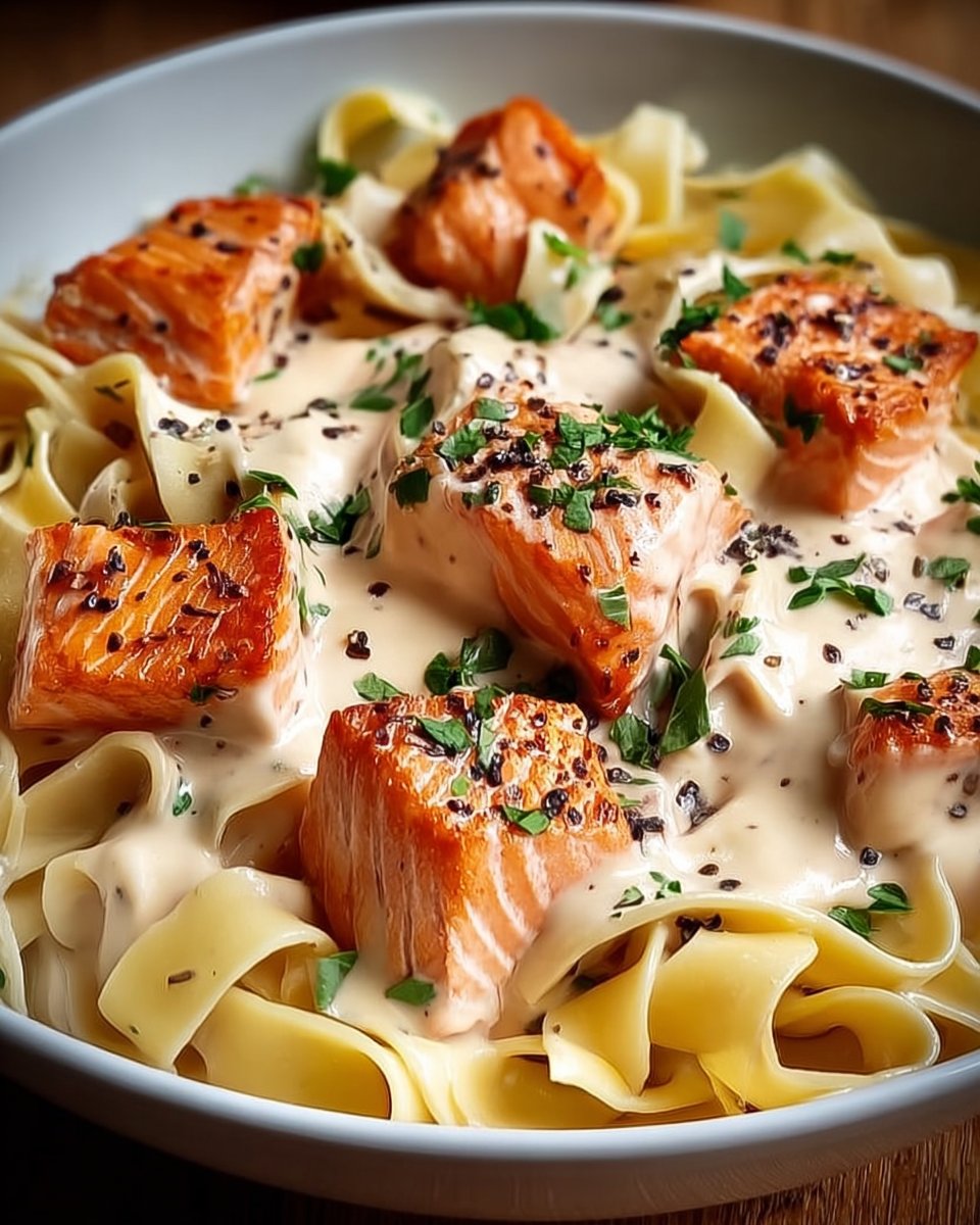 Creamy Garlic Salmon Pasta: A Quick Dinner Delight!