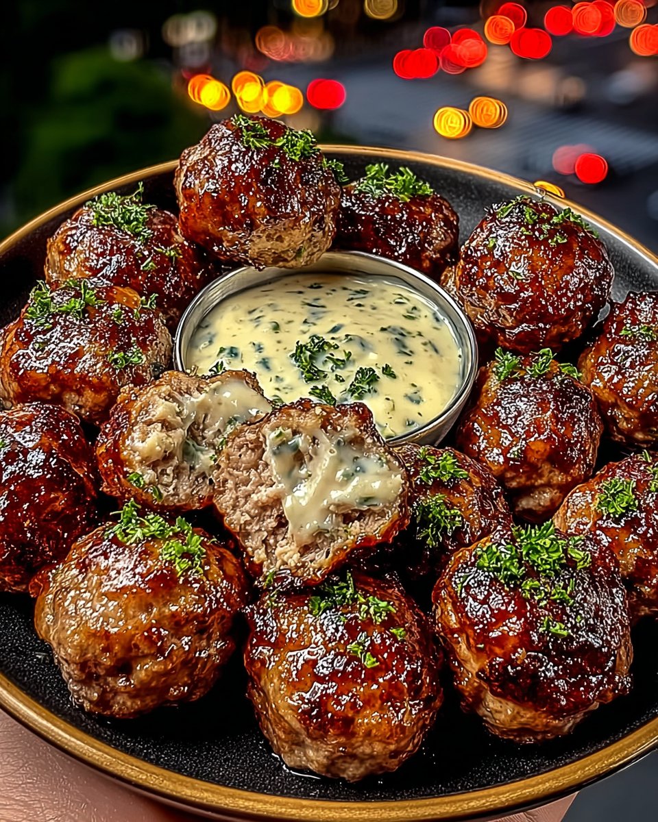 Crispy Garlic Meatballs with Herb Dip You Must Try!