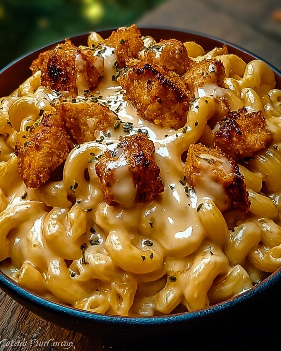 Creamy Honey Pepper Chicken Mac and Cheese Delight awaits you!