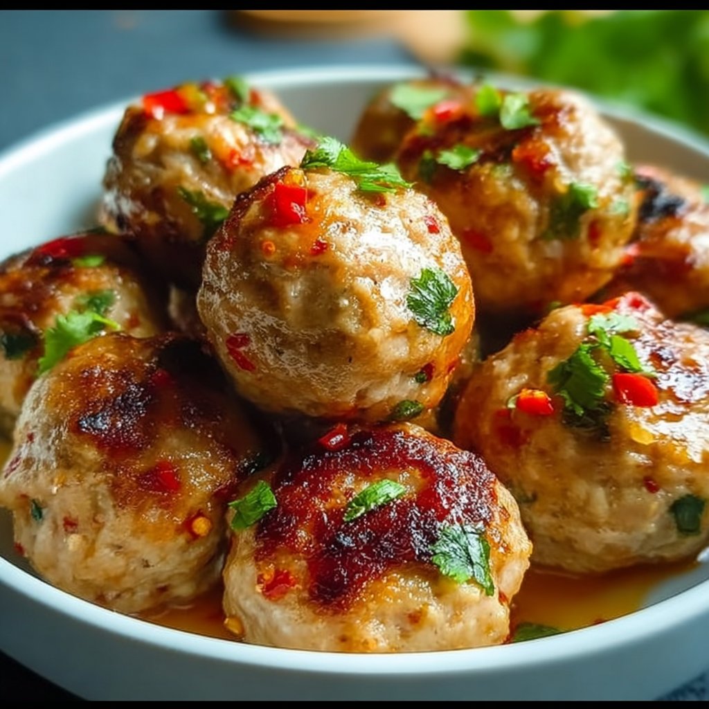 Easy Thai Baked Chicken Meatballs that Delight Your Taste Buds!