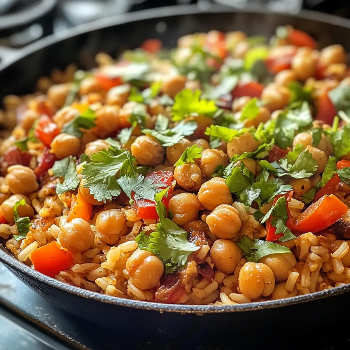 Taco-Spiced Chickpea and Rice Skillet