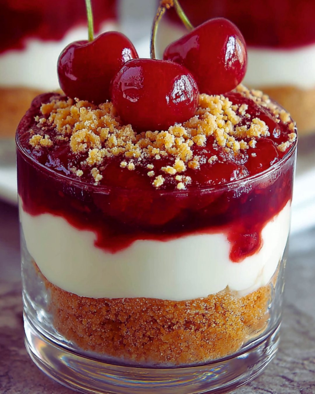 No Bake Cheesecake Parfait with Cherry Pie Filling: Easy Delight!