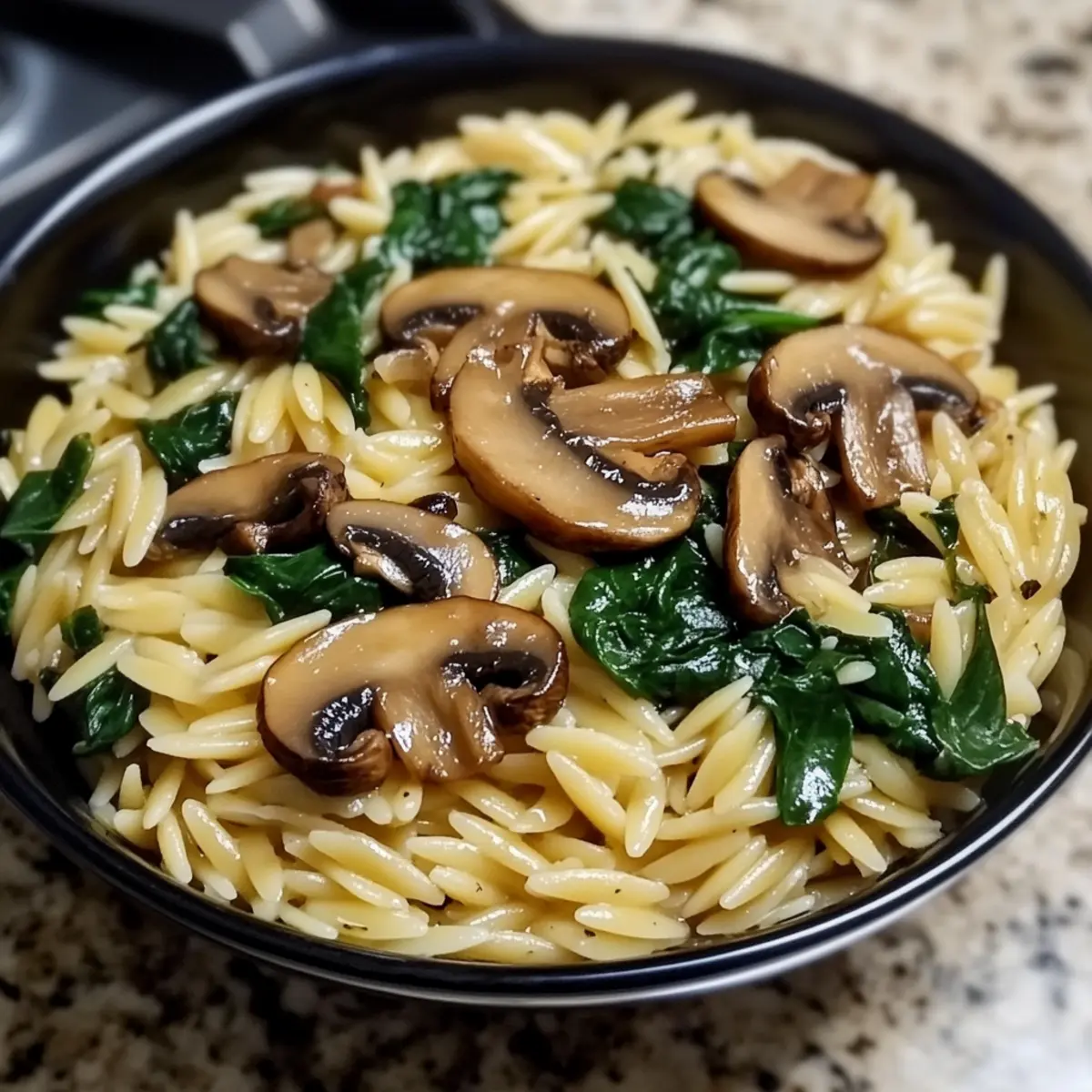 Garlic Butter Orzo with Mushrooms