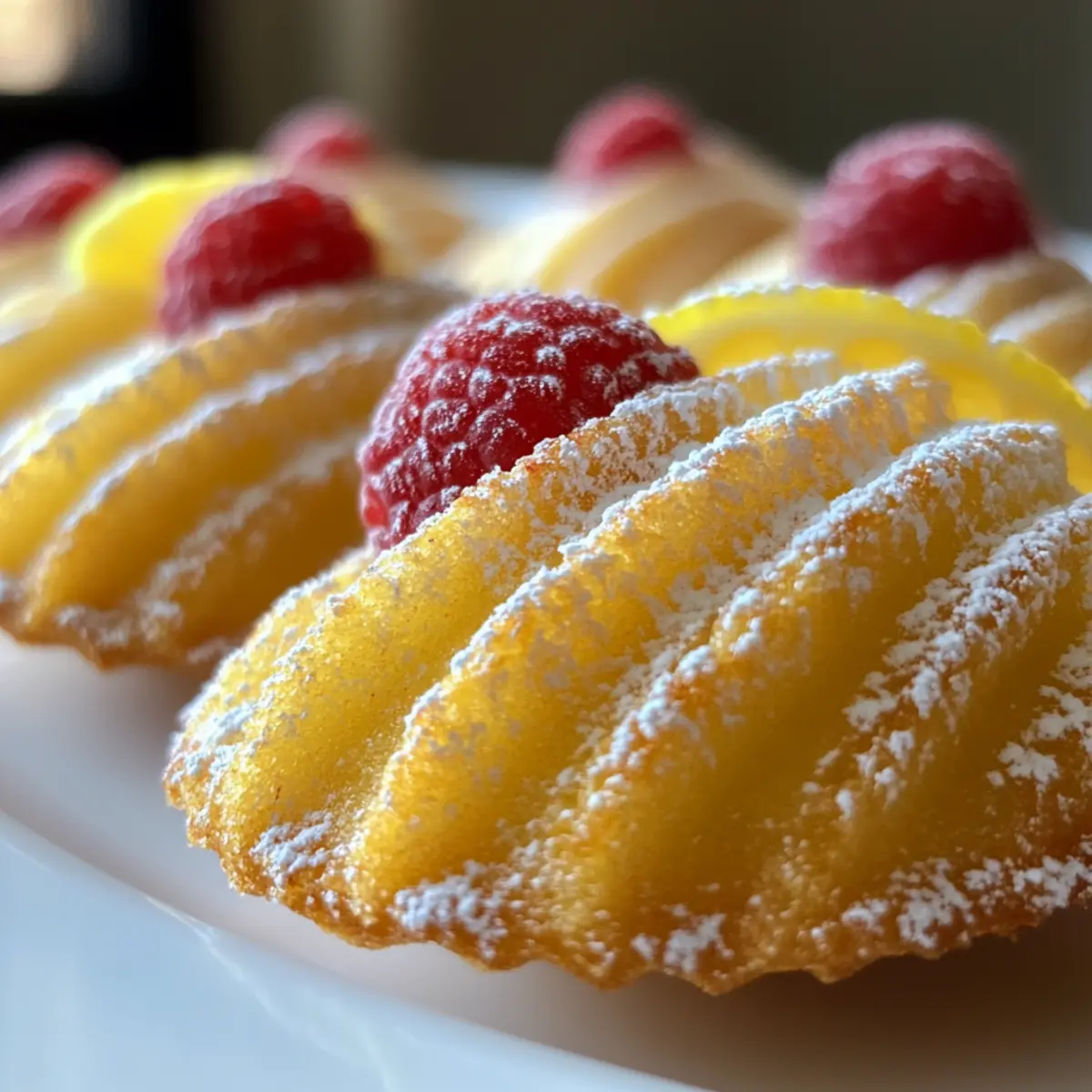 Lemon Raspberry Madeleines