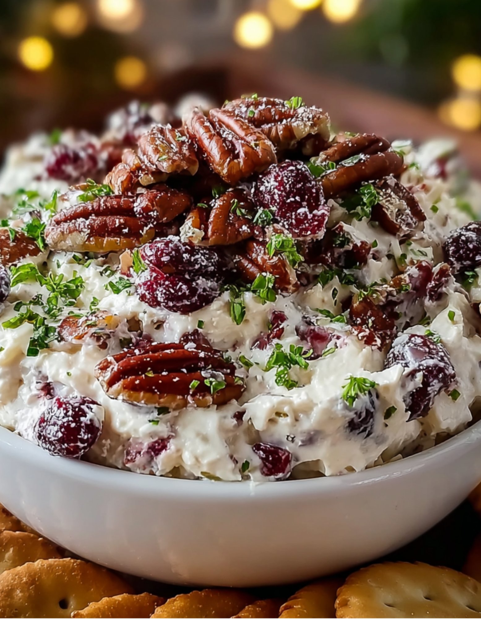 Cranberry Pecan Snowflake Cream Cheese Dip is Irresistible!