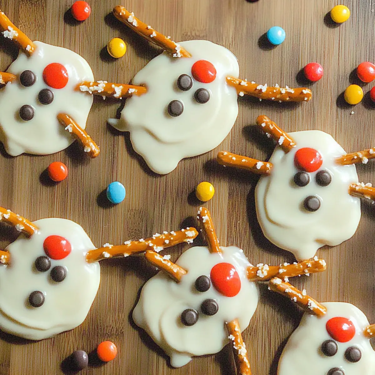 Winter Melted Snowman Almond Bark Treats