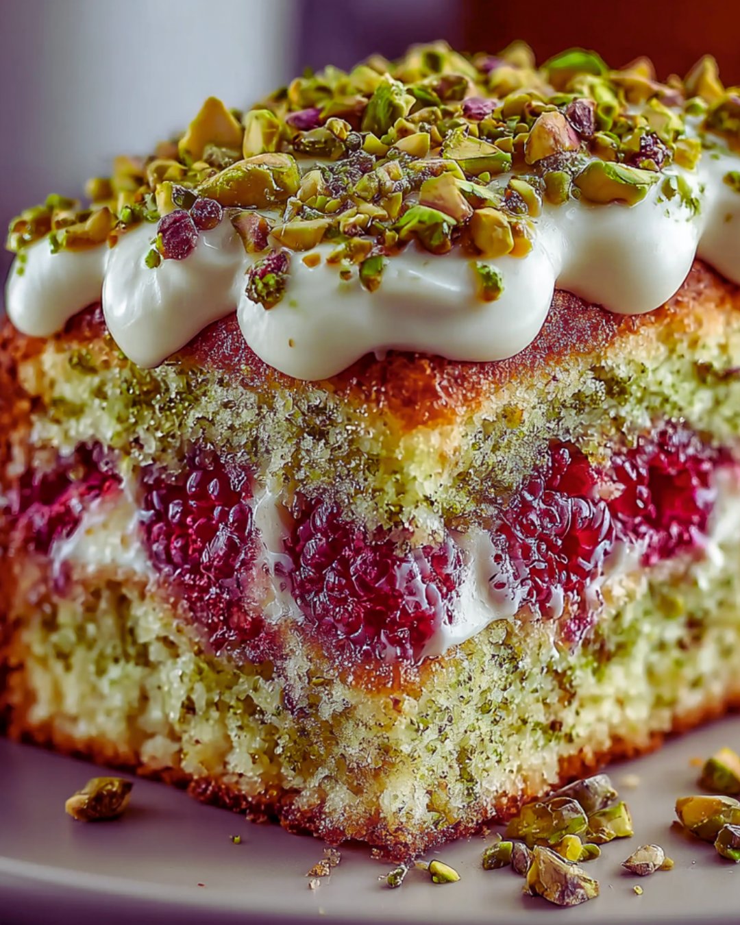 Heavenly Pistachio Raspberry Cake: A Blissful Treat!