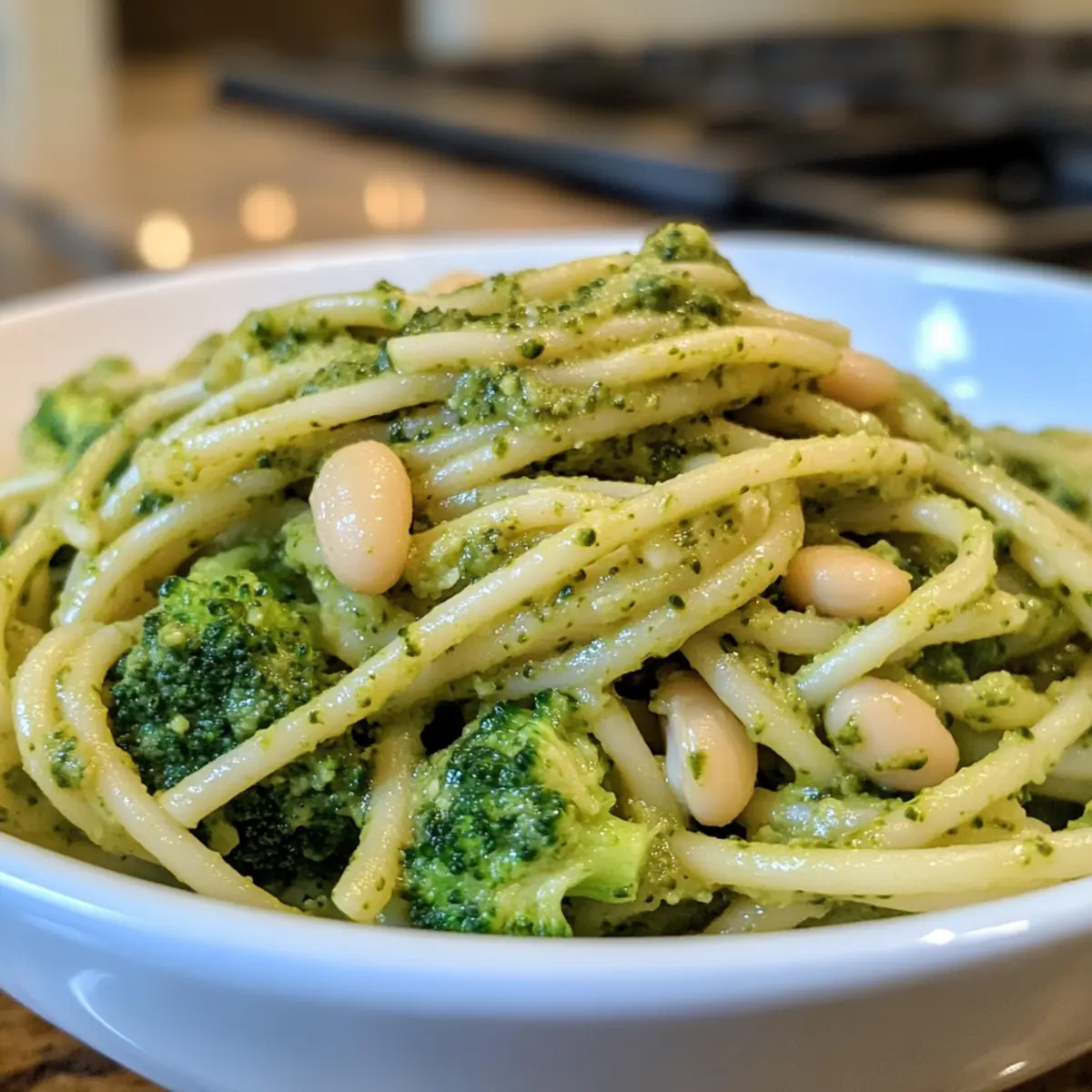 Creamy Pesto Pasta with Broccoli and White Beans in 30 Minutes