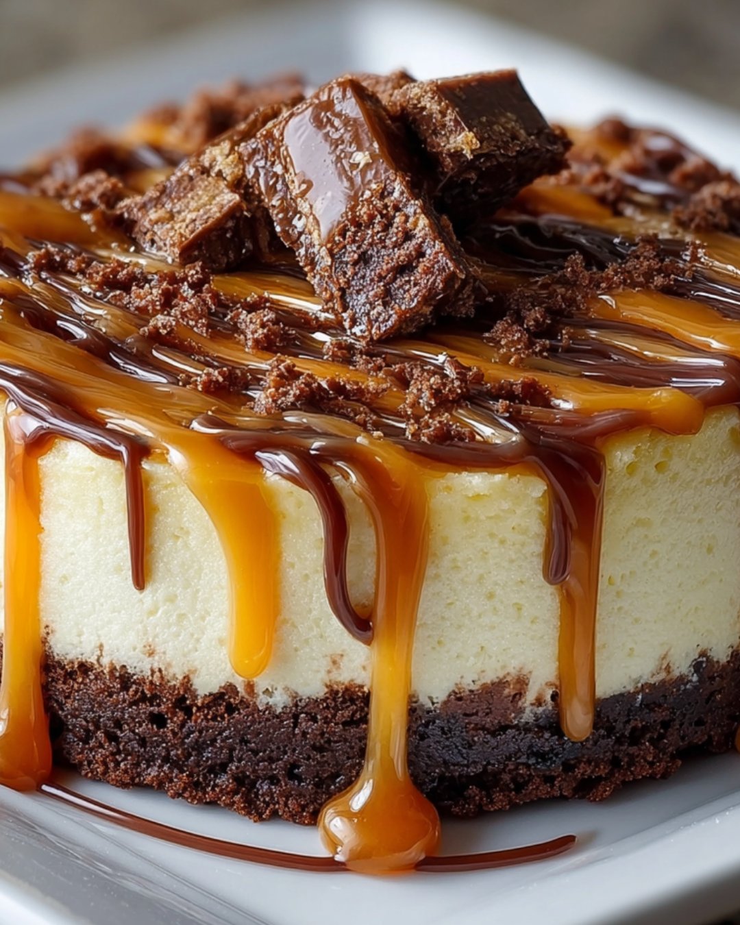 Caramel Brownie Cheesecake: Indulge in Blissful Layers!