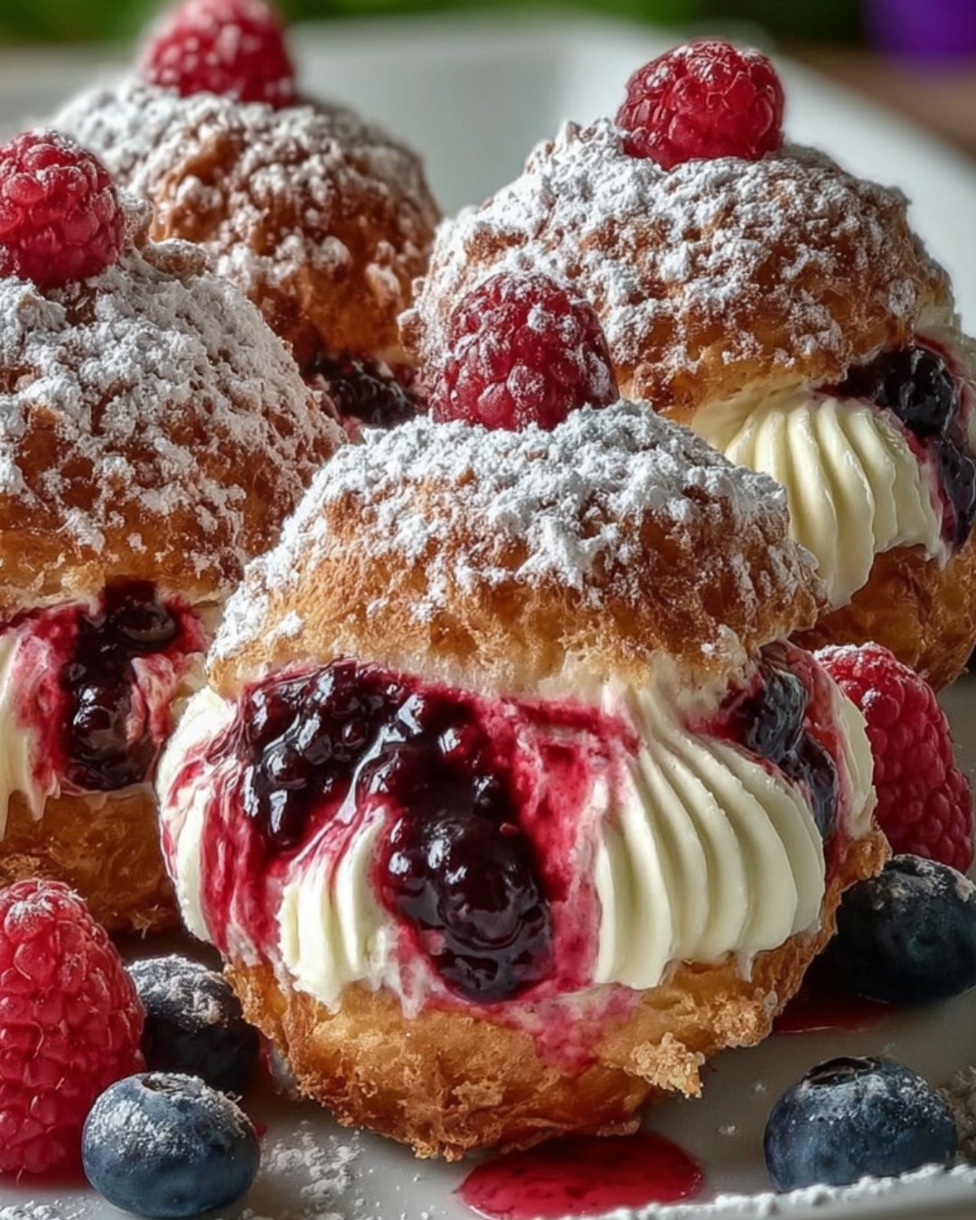 Cream and Berry Pastry Balls: A Delectable Delight Awaits!