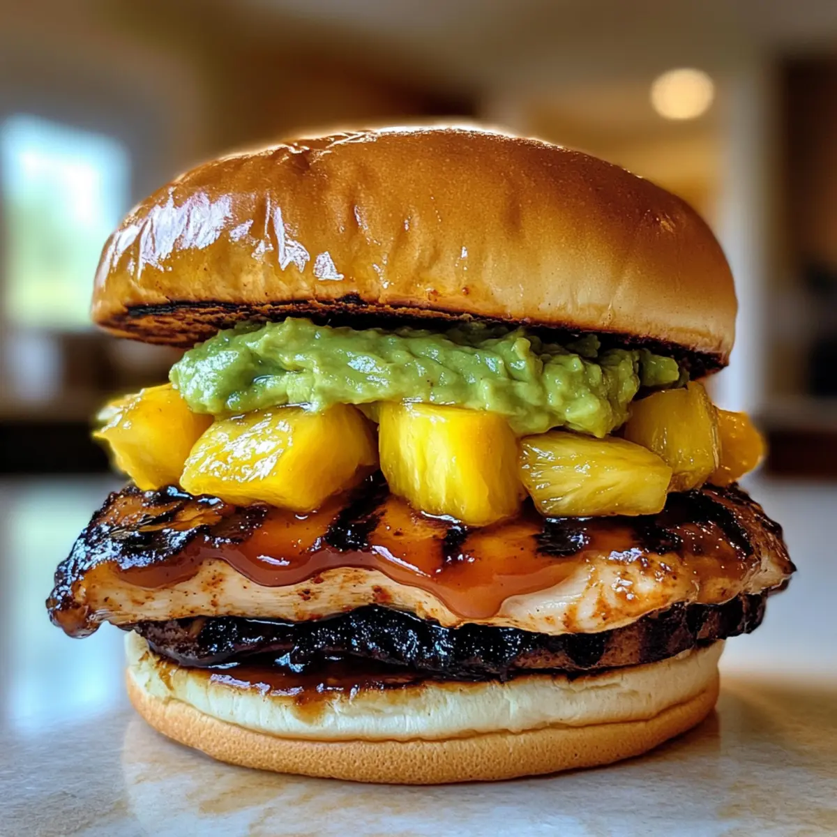 Spicy BBQ Chicken Sandwich with Creamy Mango Twist