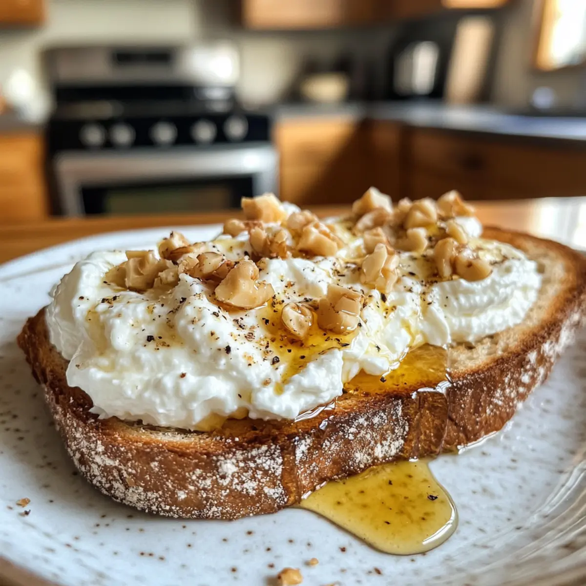Irresistible Whipped Ricotta Honey Toast in Just 10 Minutes