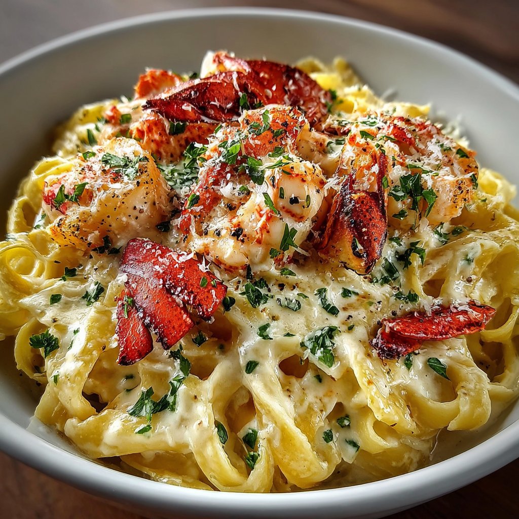 Lobster Pasta in Creamy Alfredo Sauce: A Luxurious Delight!
