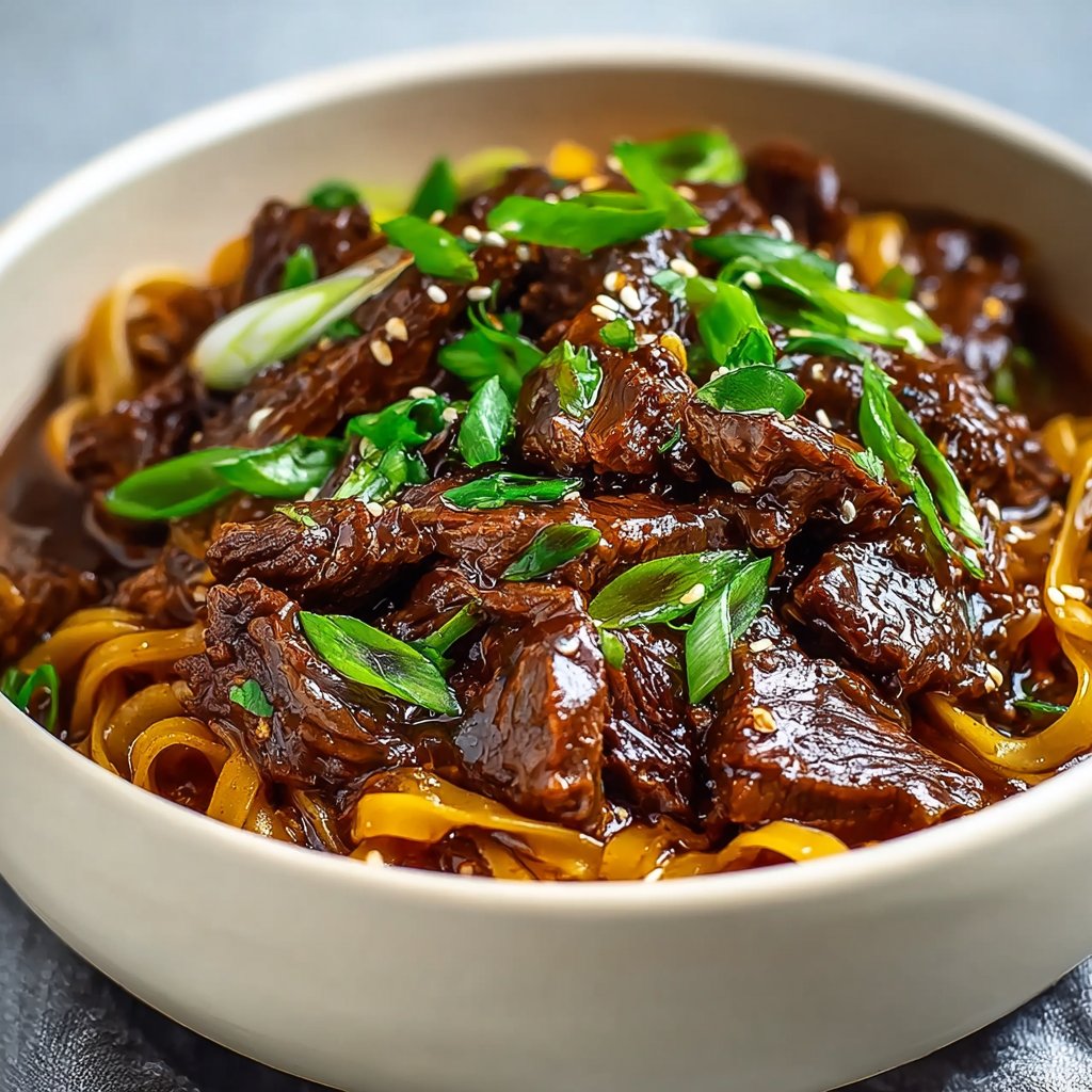Slow Cooker Korean Beef Noodles: Dinner Made Easy!