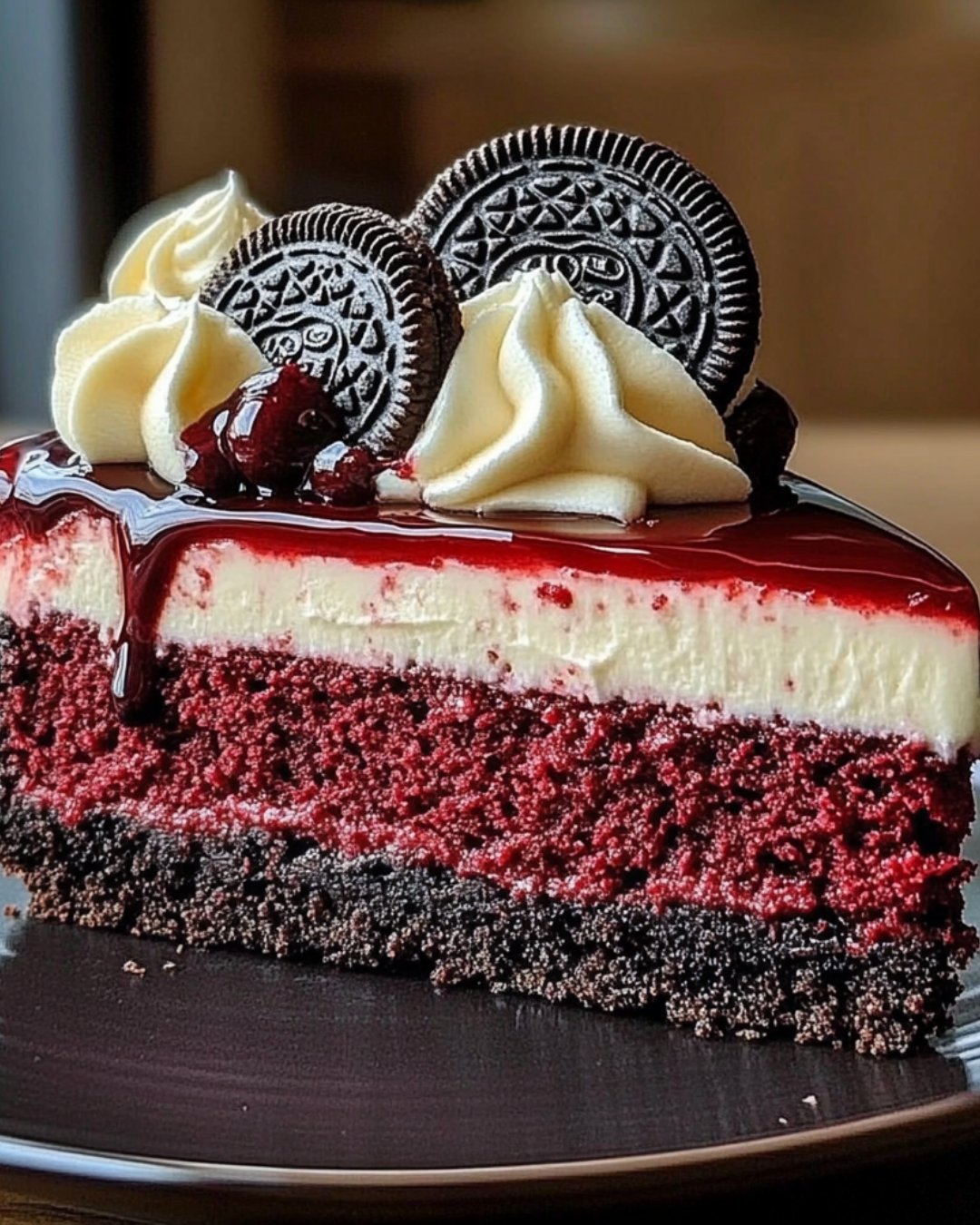 Indulgent Red Velvet Oreo Cheesecake with Creamy Layers Awaits You!