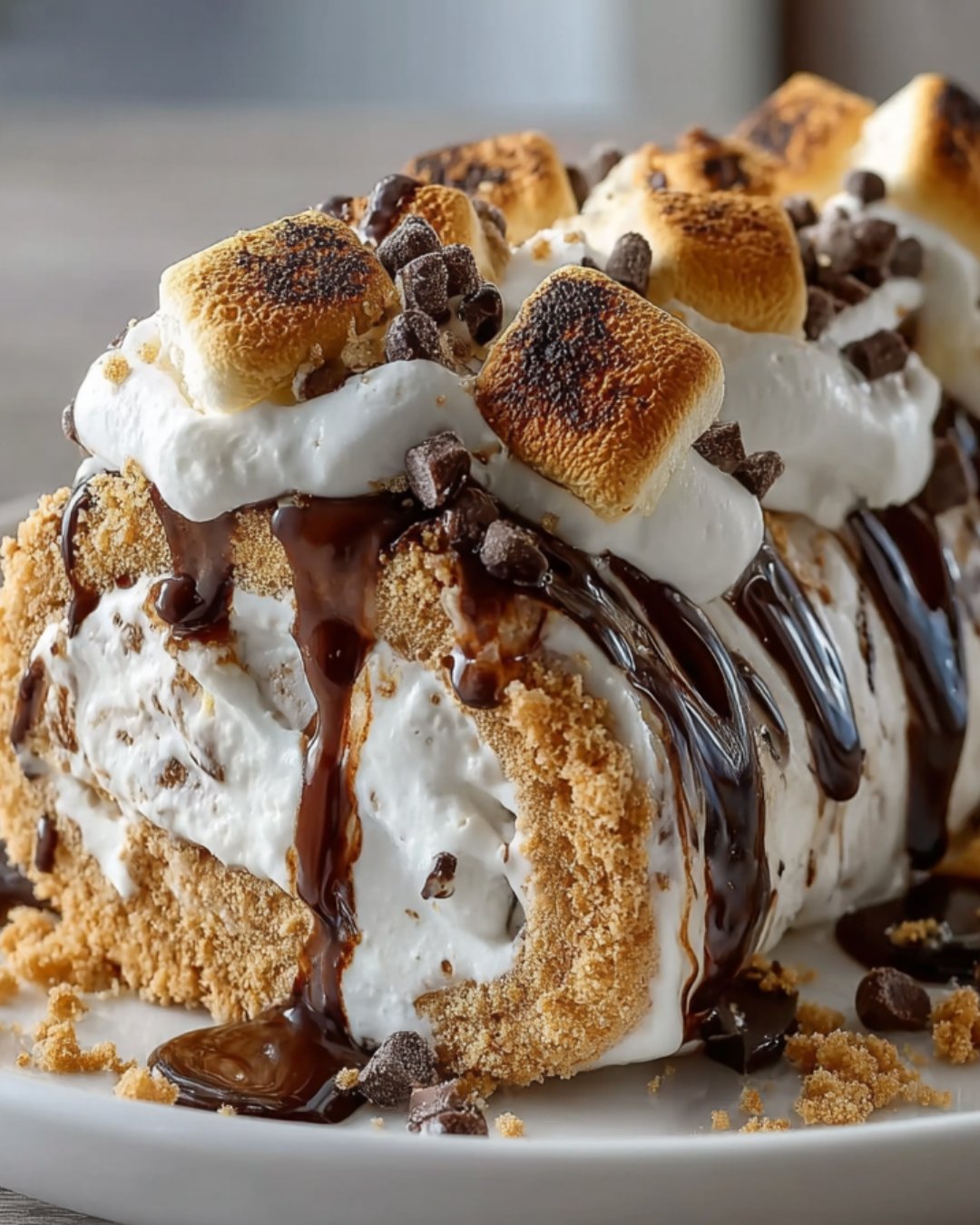 S’mores Explosion Cookie Dough Ice Cream Roll delights your taste buds!